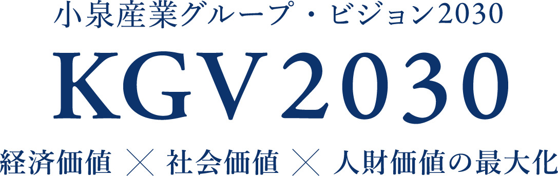 小泉産業グループ・ビジョン2030 KGV2030 経済価値×社会価値×人材価値の最大化